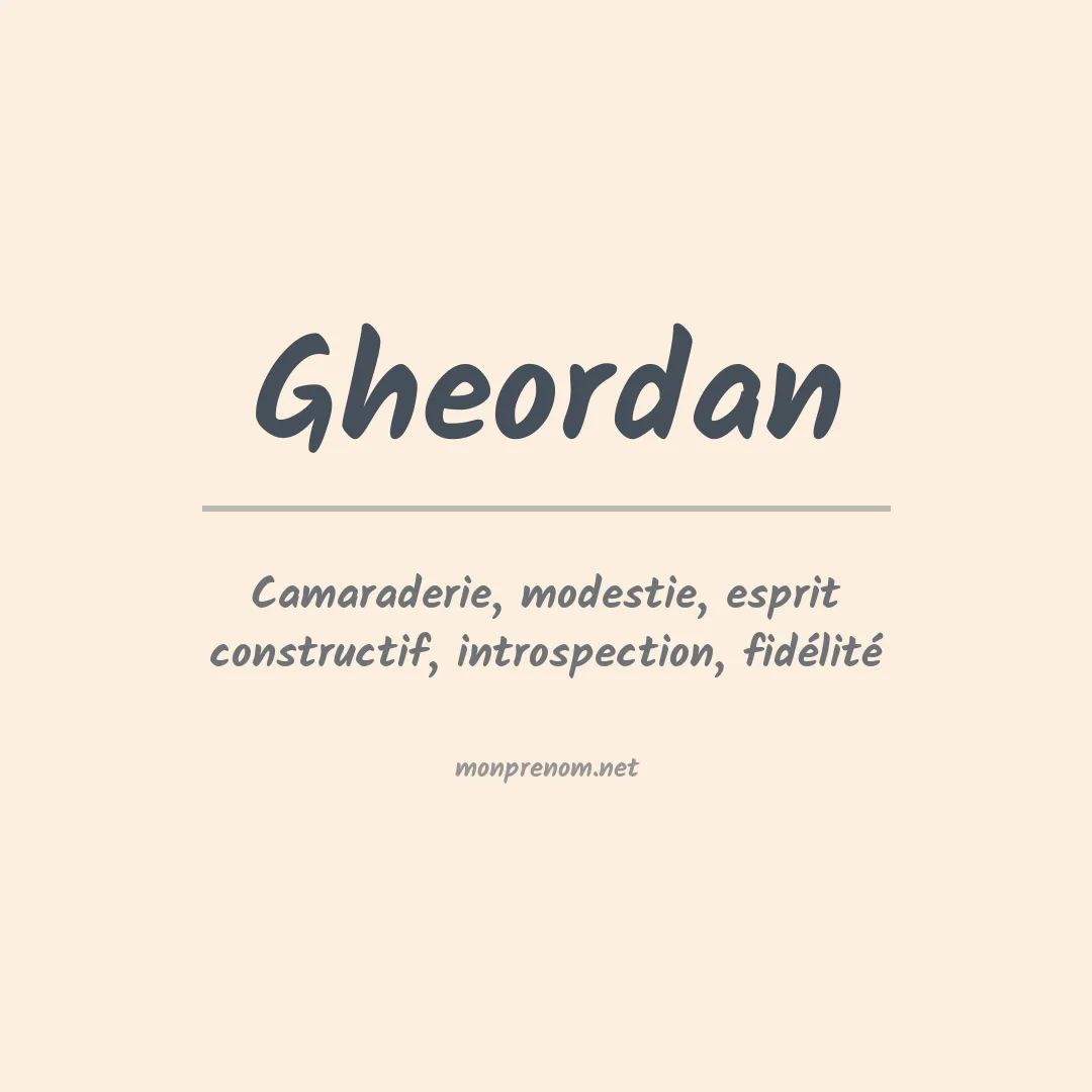 Prénom Gheordan