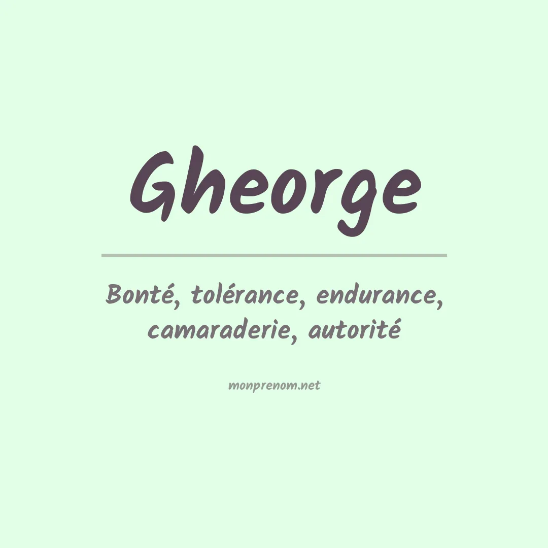 Signification du prénom Gheorge