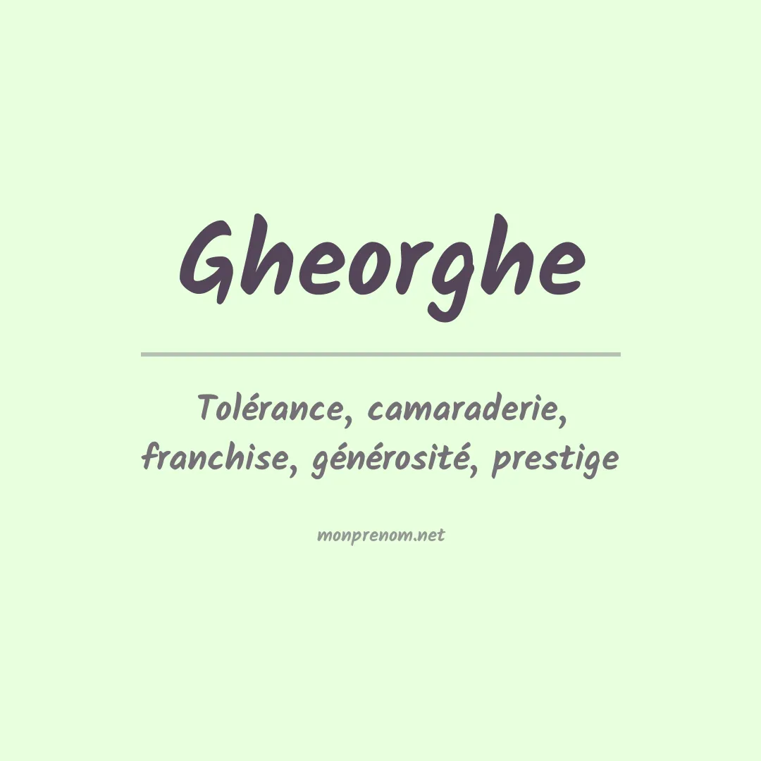 Prénom Gheorghe