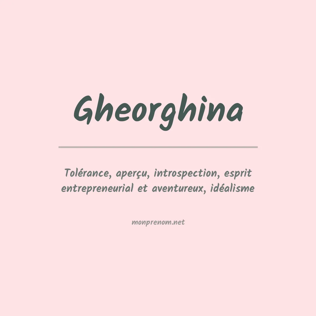 Signification du prénom Gheorghina