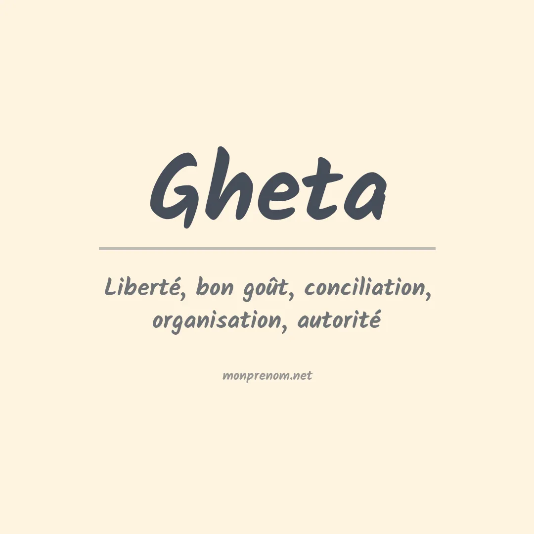 Prénom Gheta