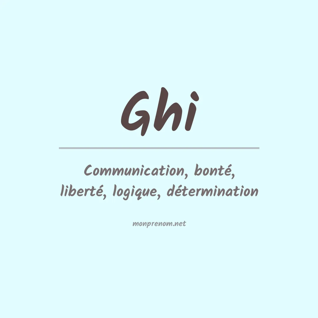Signification du prénom Ghi