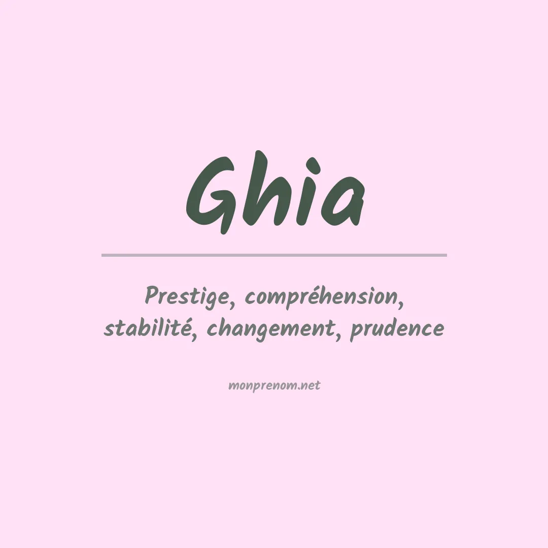 Prénom Ghia