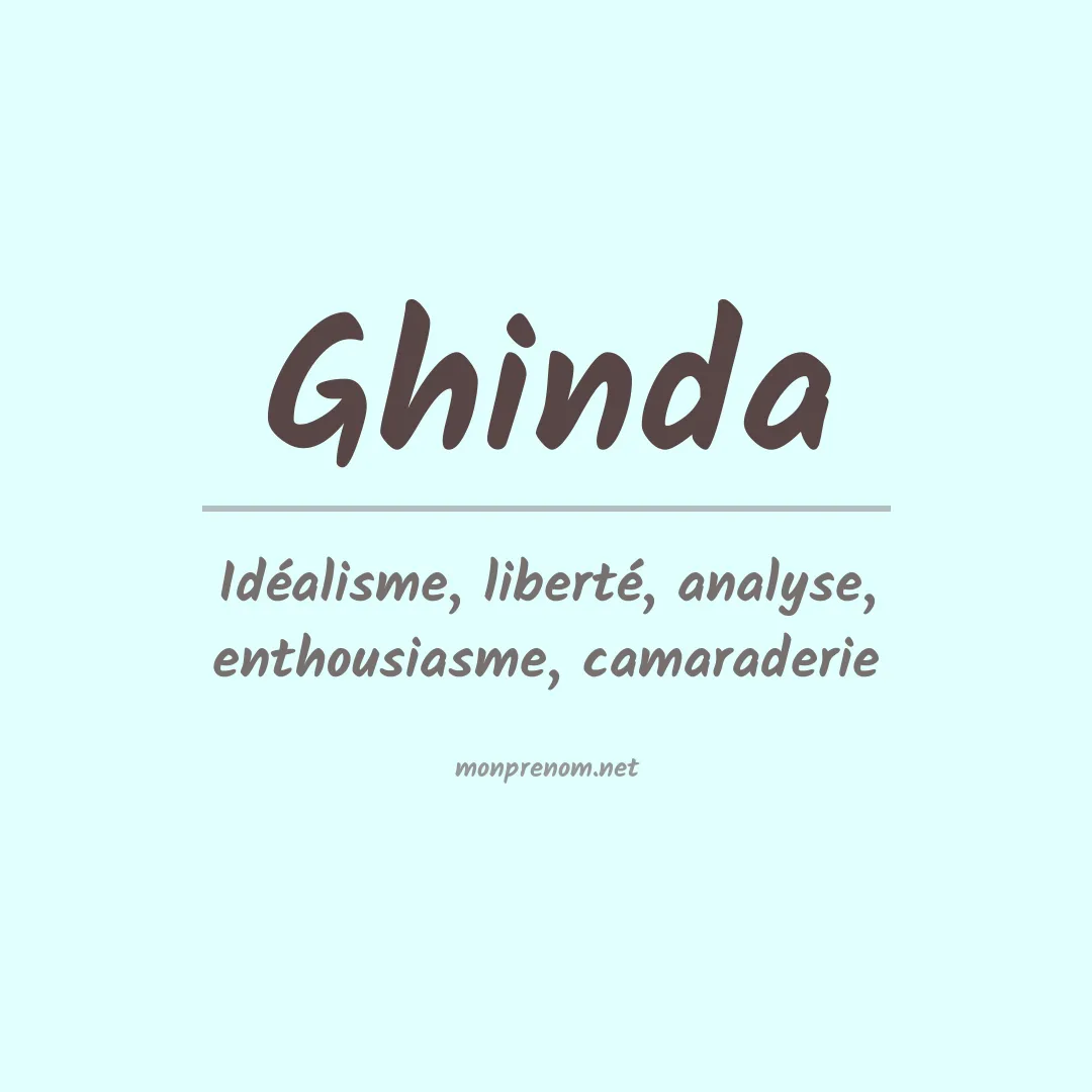 Signification du prénom Ghinda