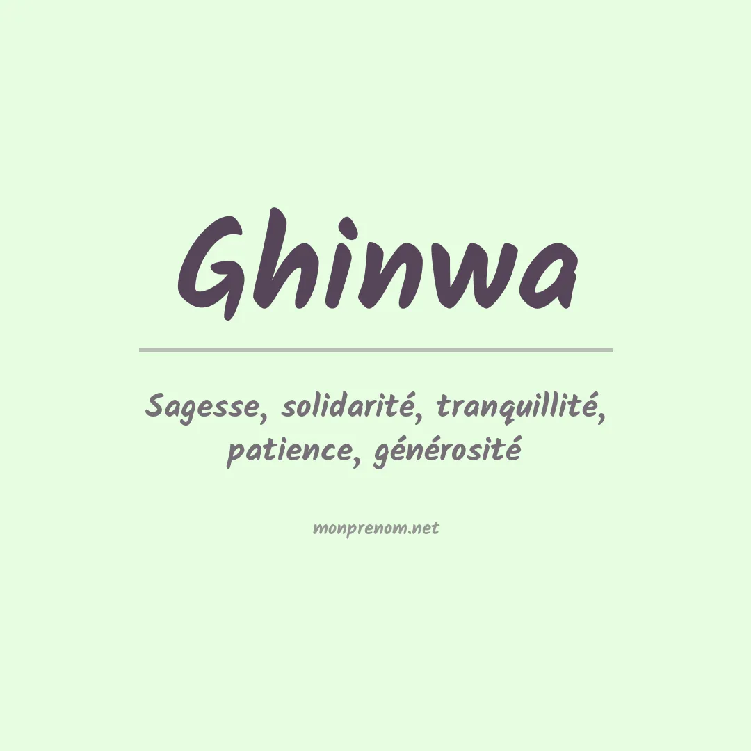 Signification du prénom Ghinwa