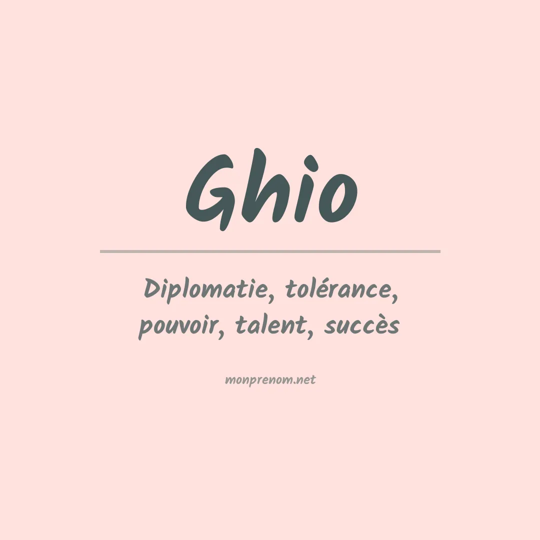Prénom Ghio