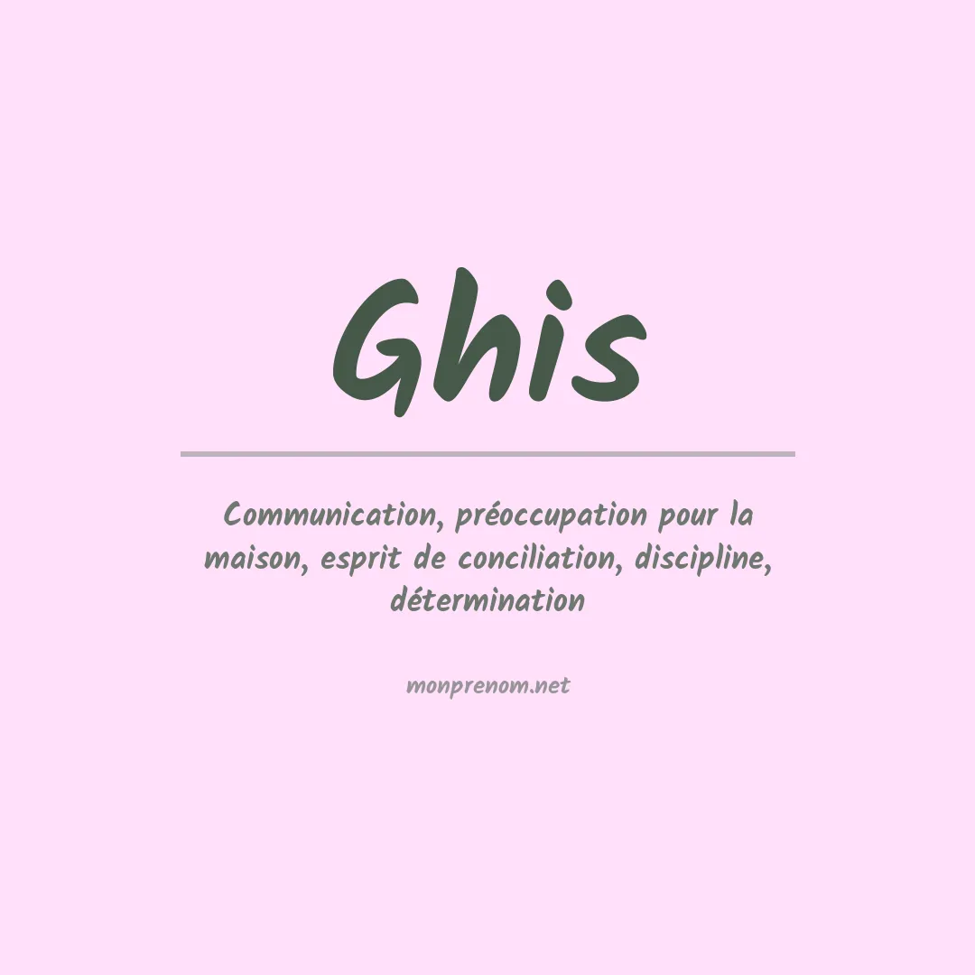 Signification du prénom Ghis