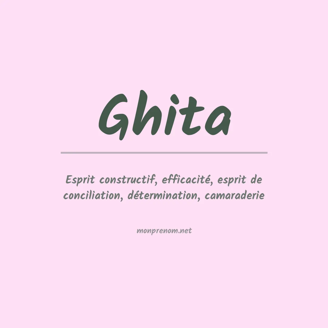 Signification du prénom Ghita