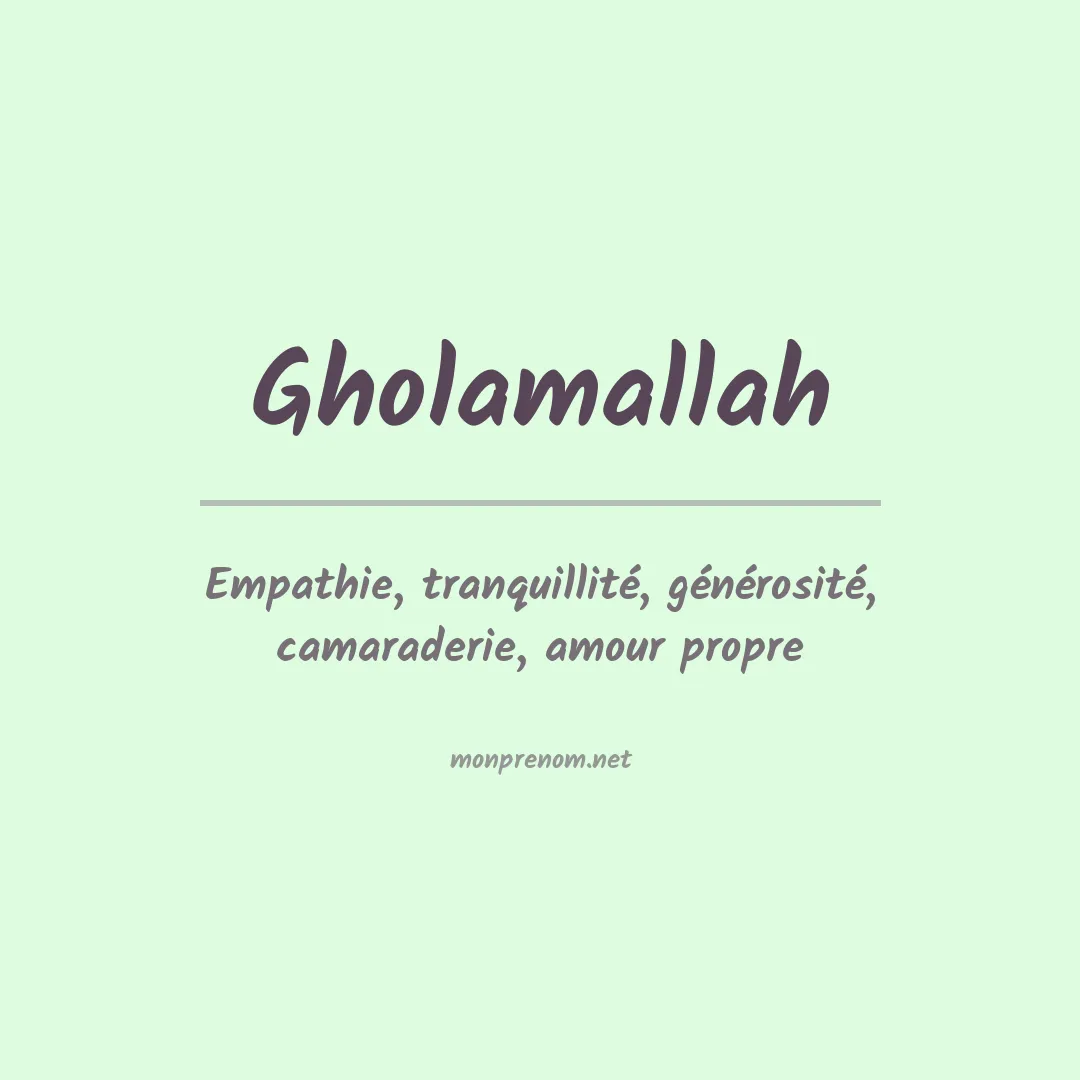 Prénom Gholamallah