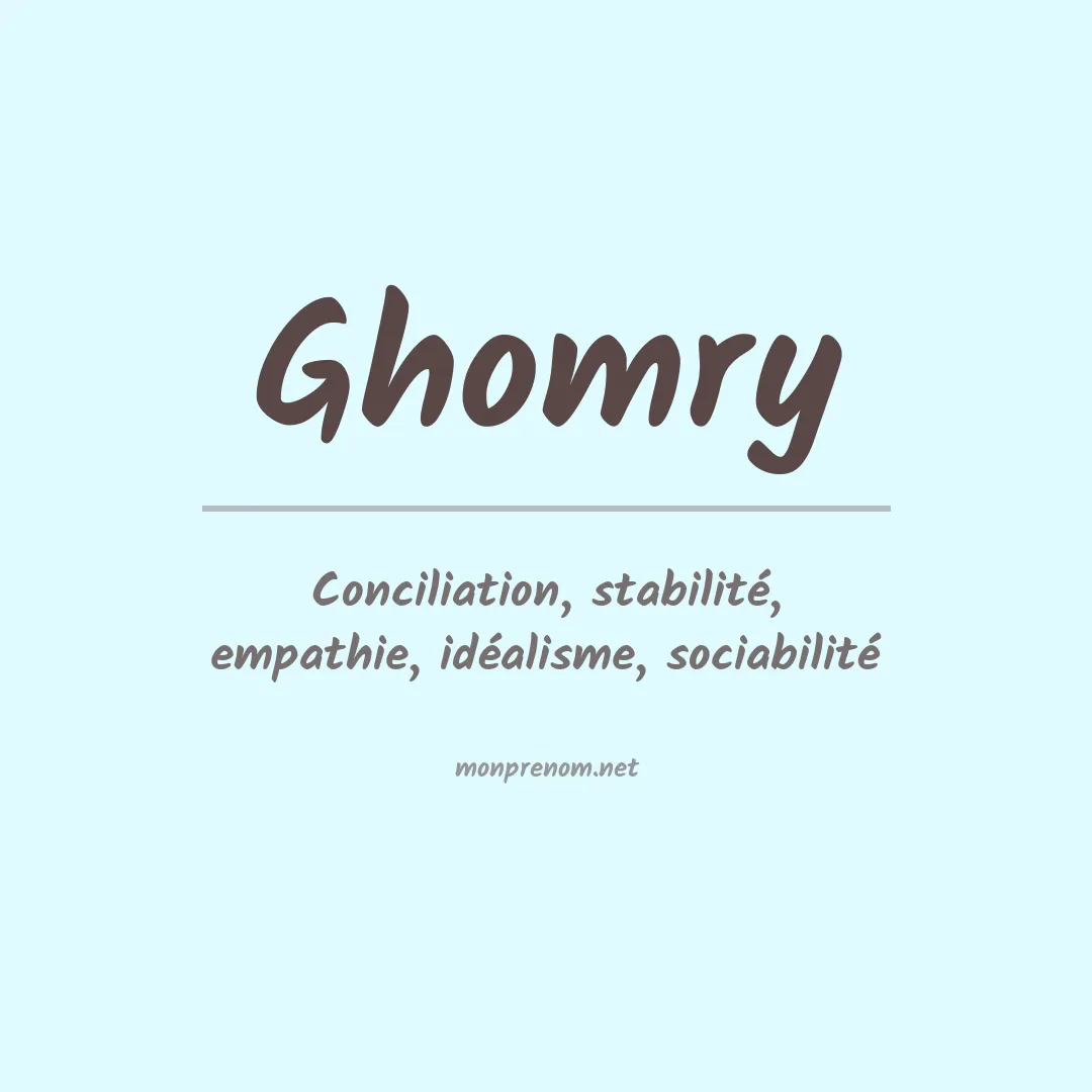 Signification du prénom Ghomry