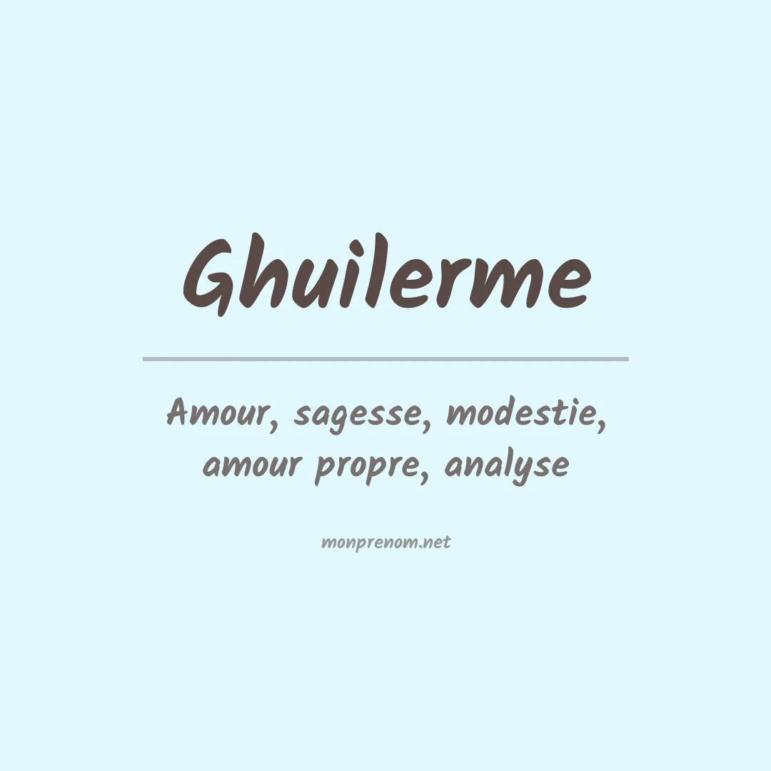 Signification du prénom Ghuilerme