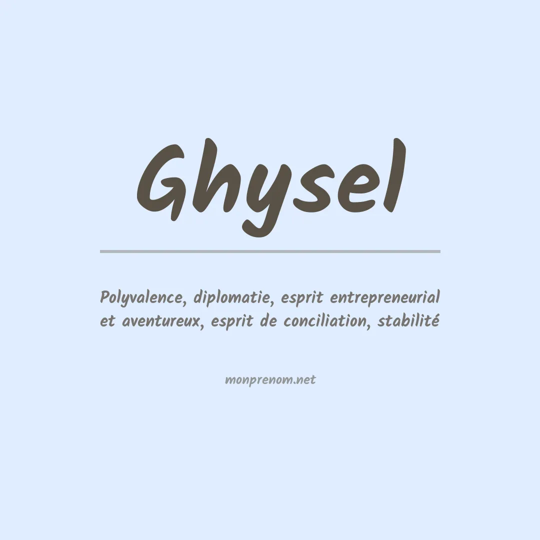 Signification du prénom Ghysel