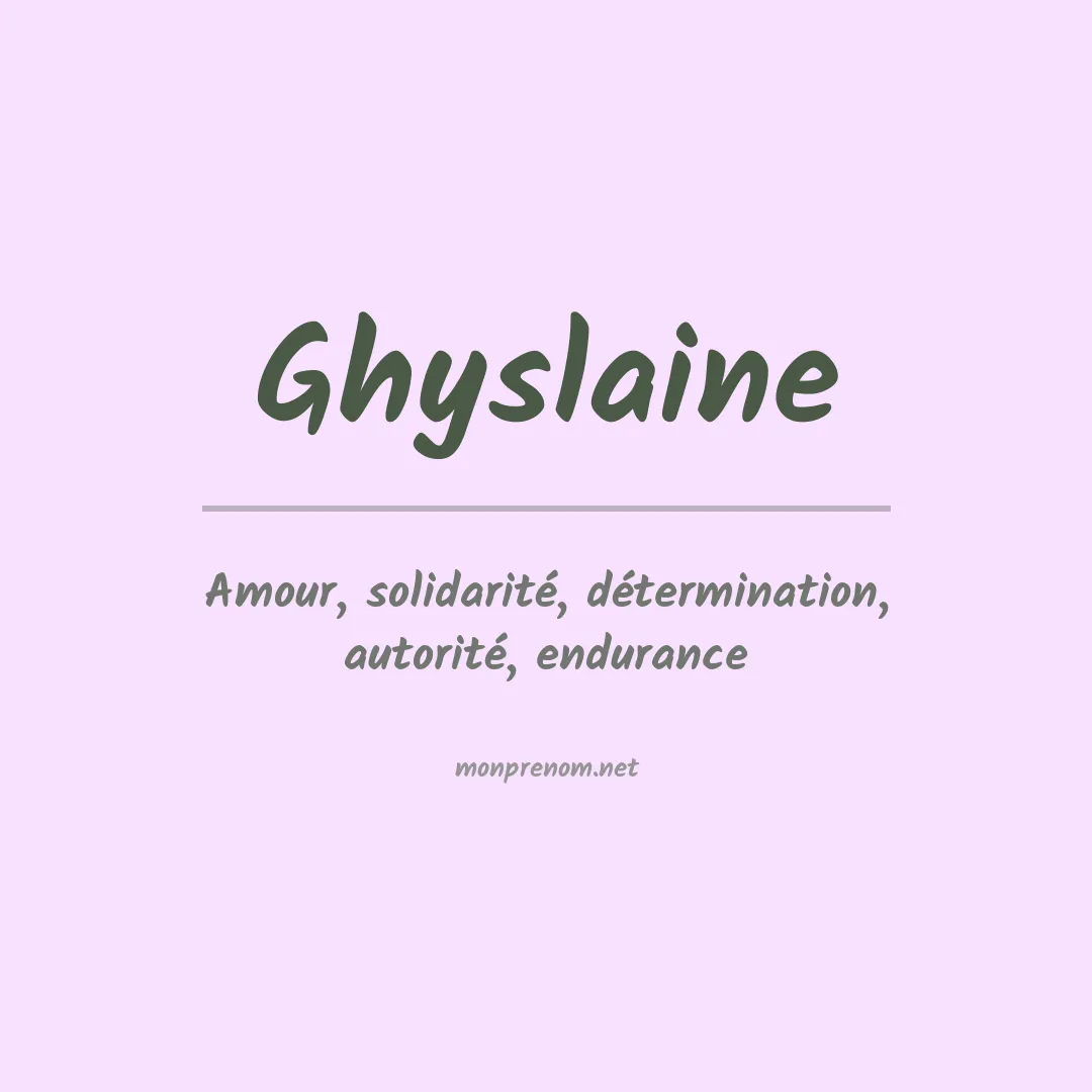 Prénom Ghyslaine