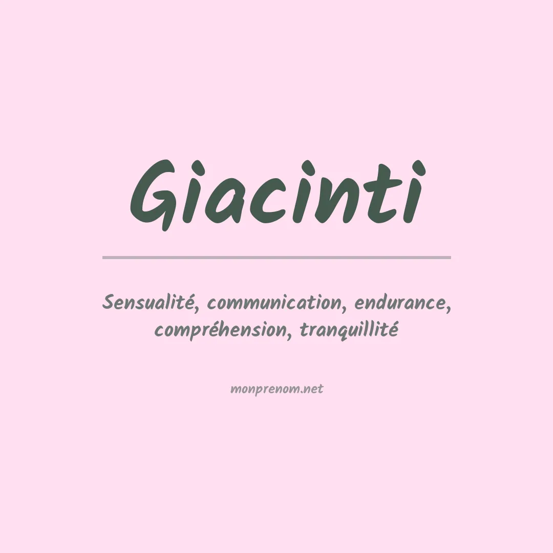 Signification du prénom Giacinti
