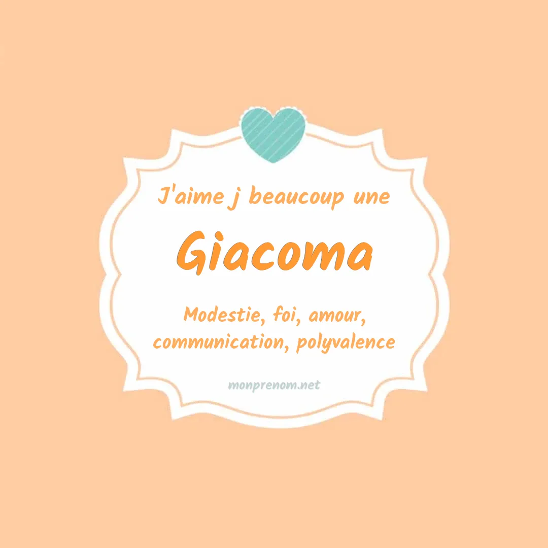 J'aime beaucoup Giacoma