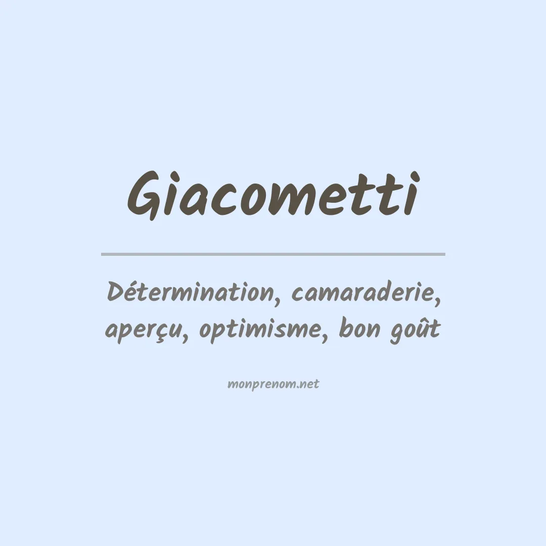 Prénom Giacometti
