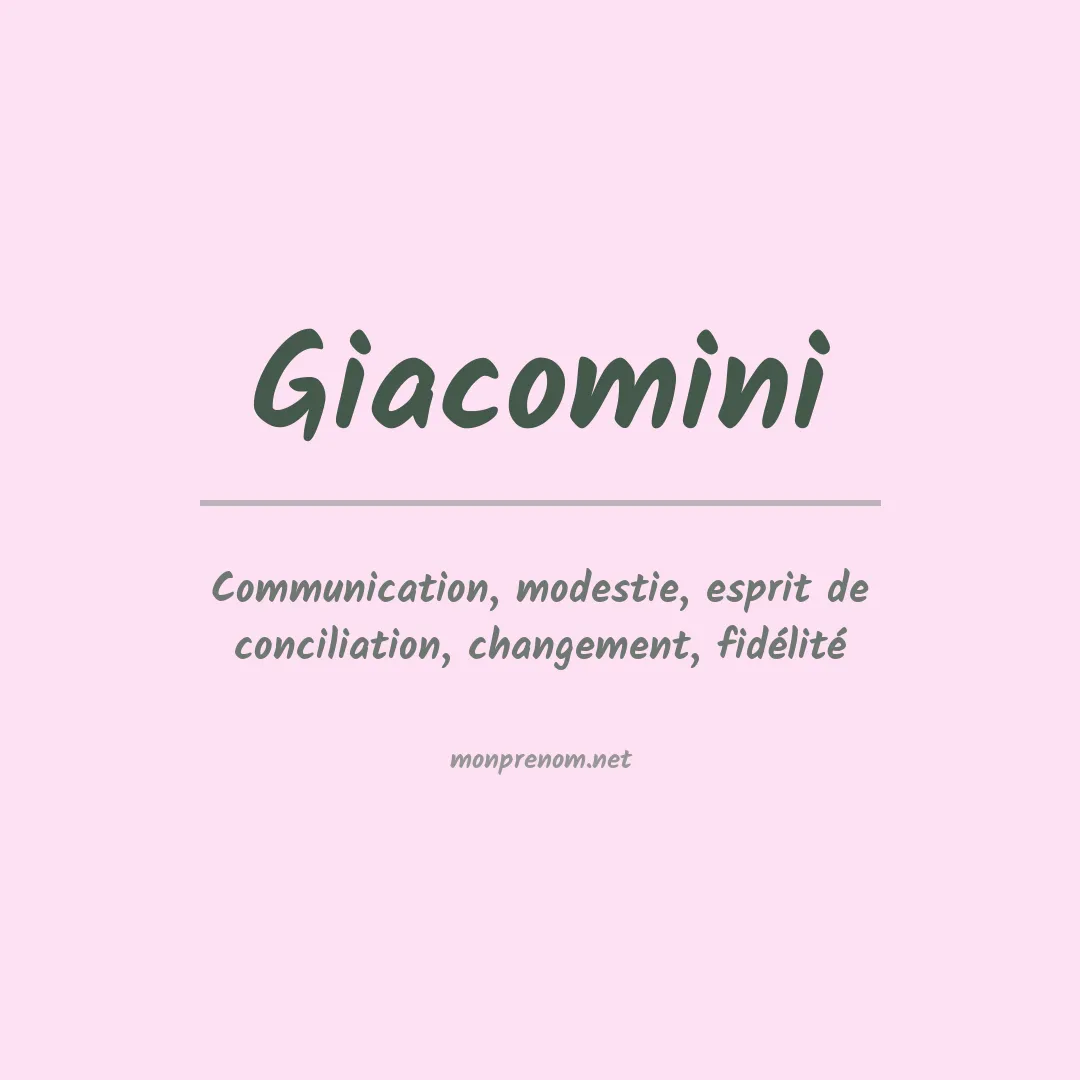 Prénom Giacomini