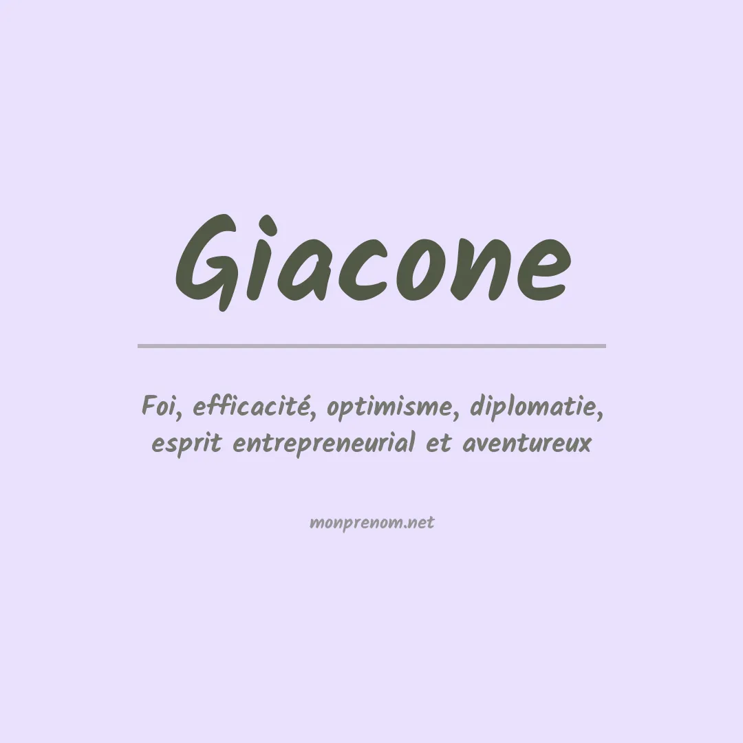 Prénom Giacone