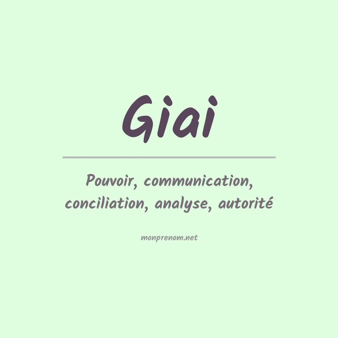 Signification du prénom Giai