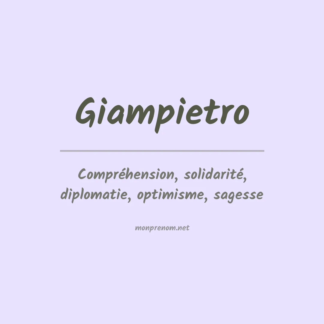 Signification du prénom Giampietro