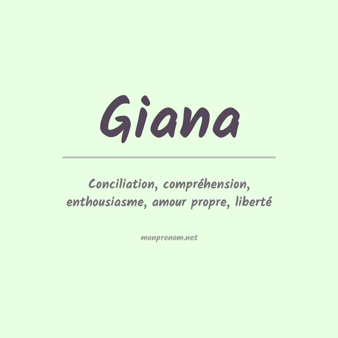 Signification du prénom Giana