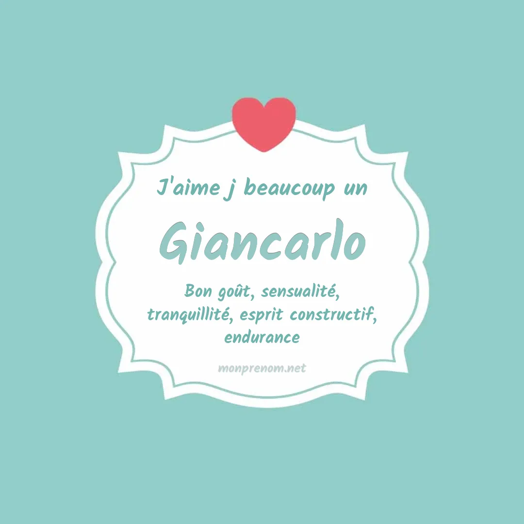 J'aime beaucoup Giancarlo