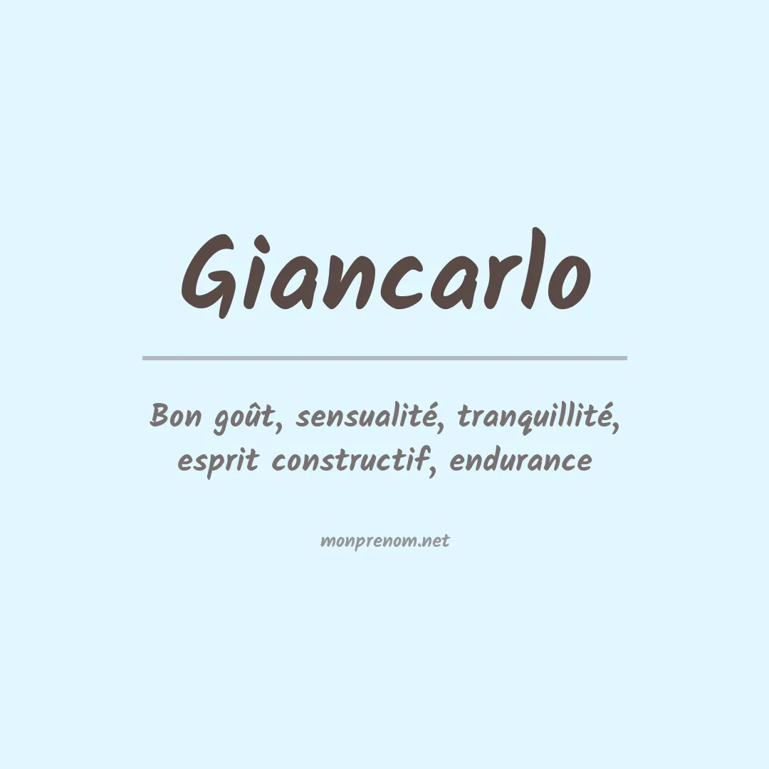Prénom Giancarlo