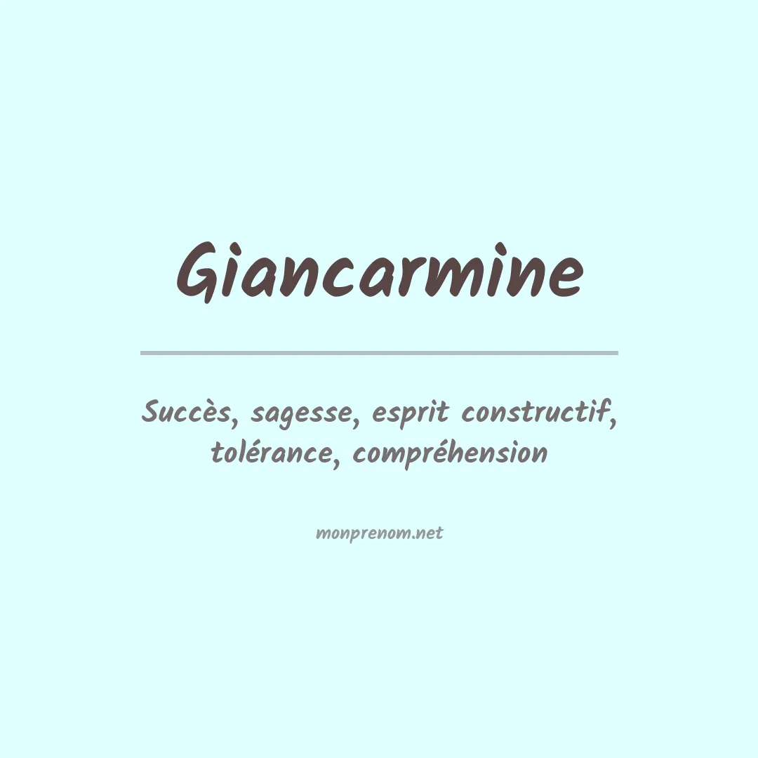 Signification du prénom Giancarmine