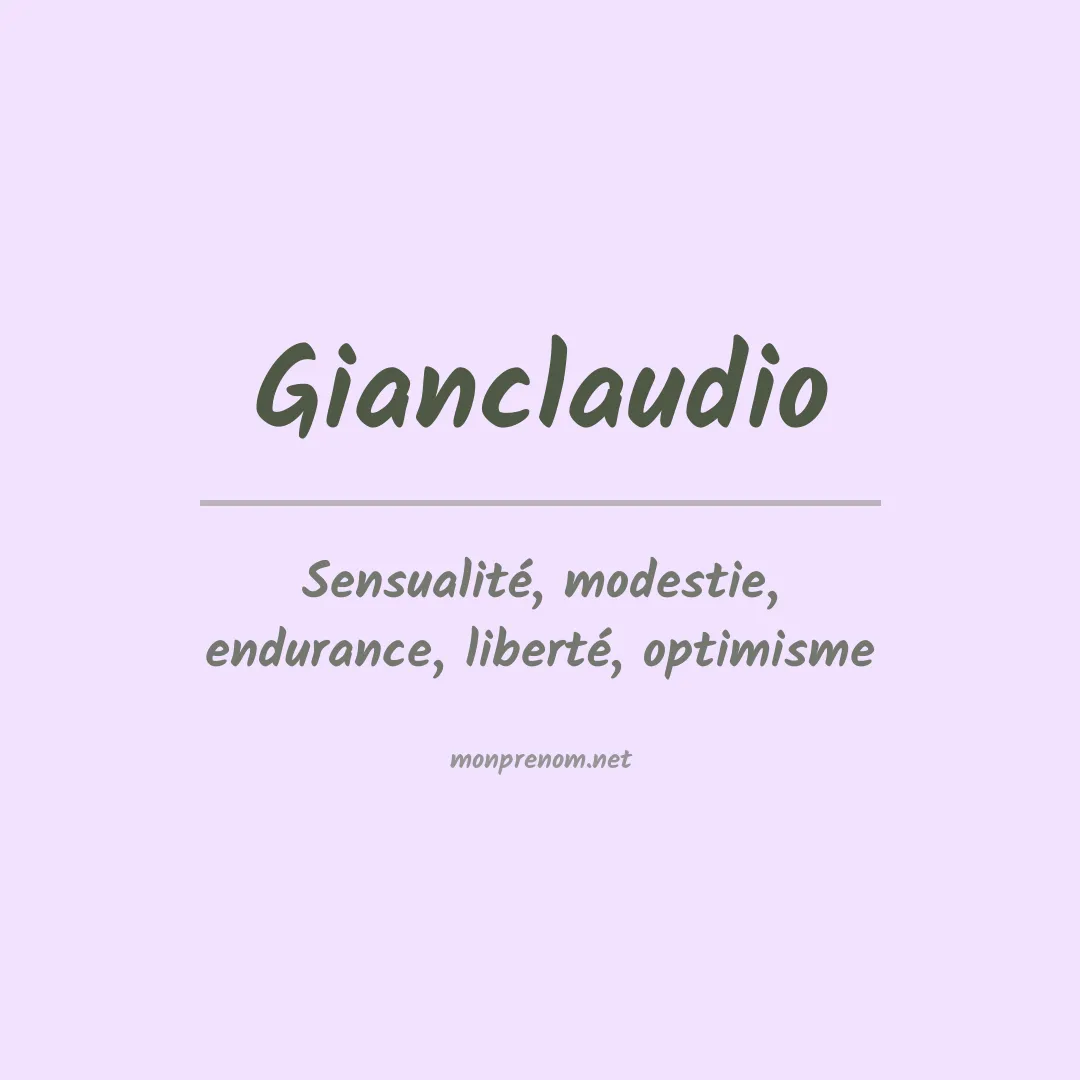 Signification du prénom Gianclaudio