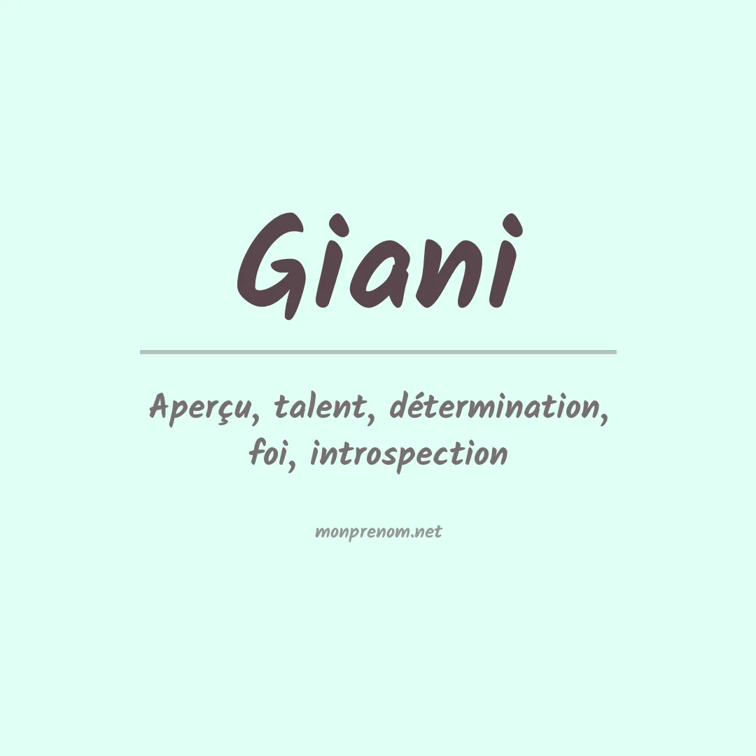 Prénom Giani