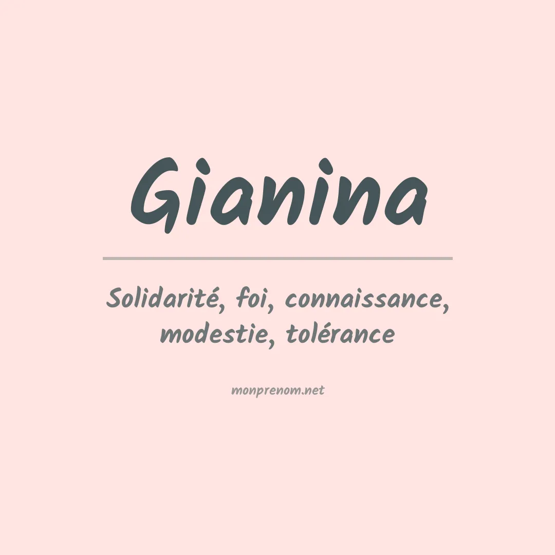 Signification du prénom Gianina