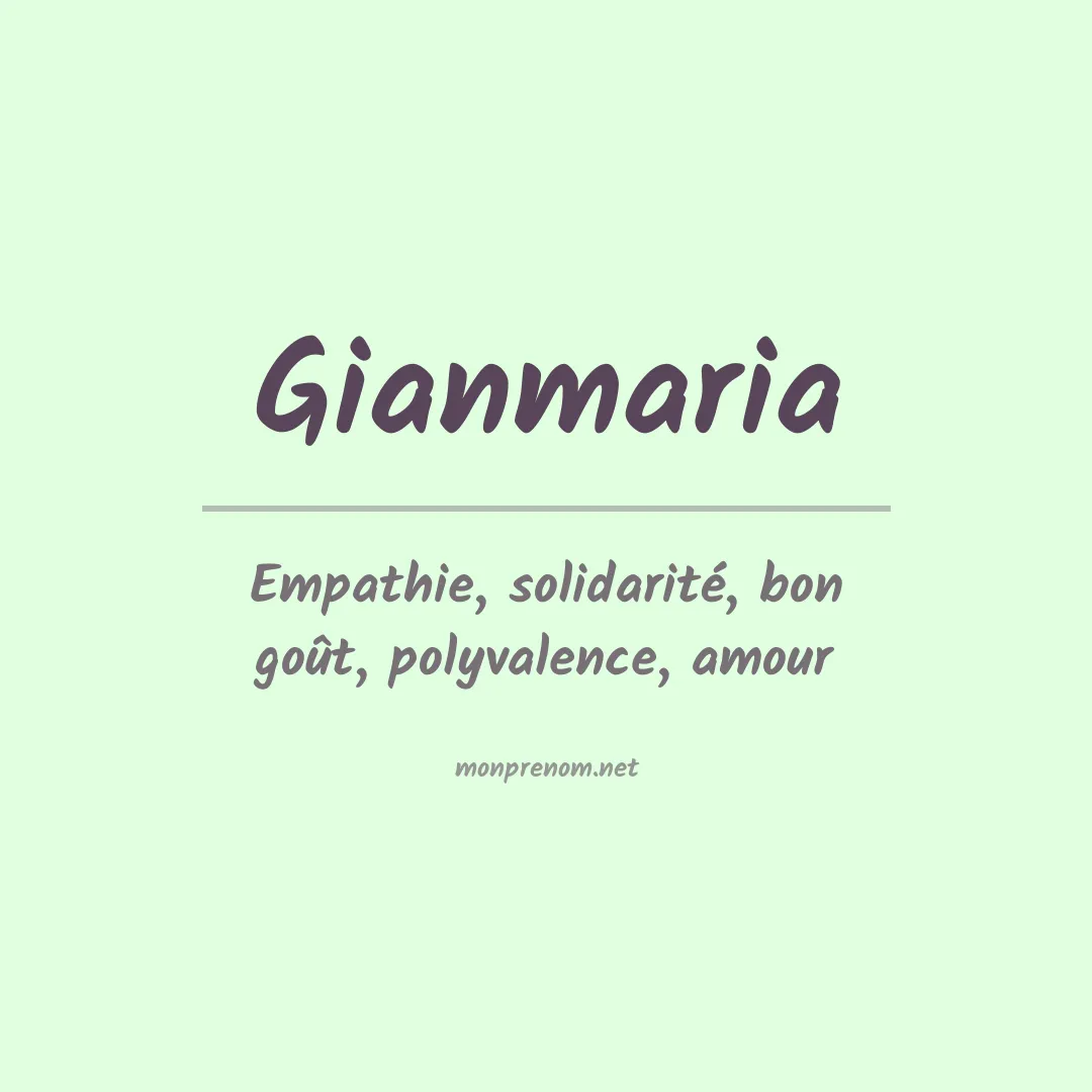 Signification du prénom Gianmaria