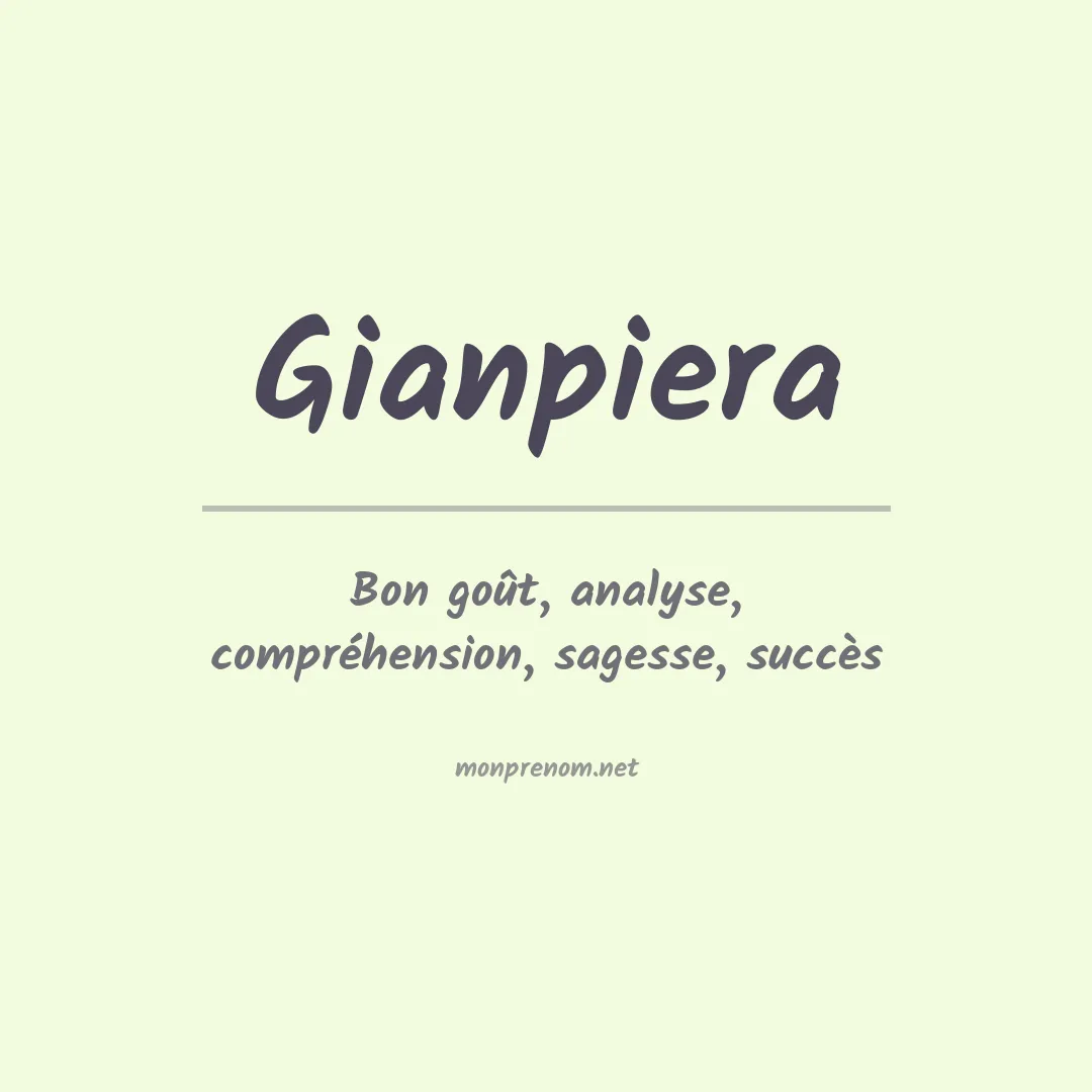 Signification du prénom Gianpiera