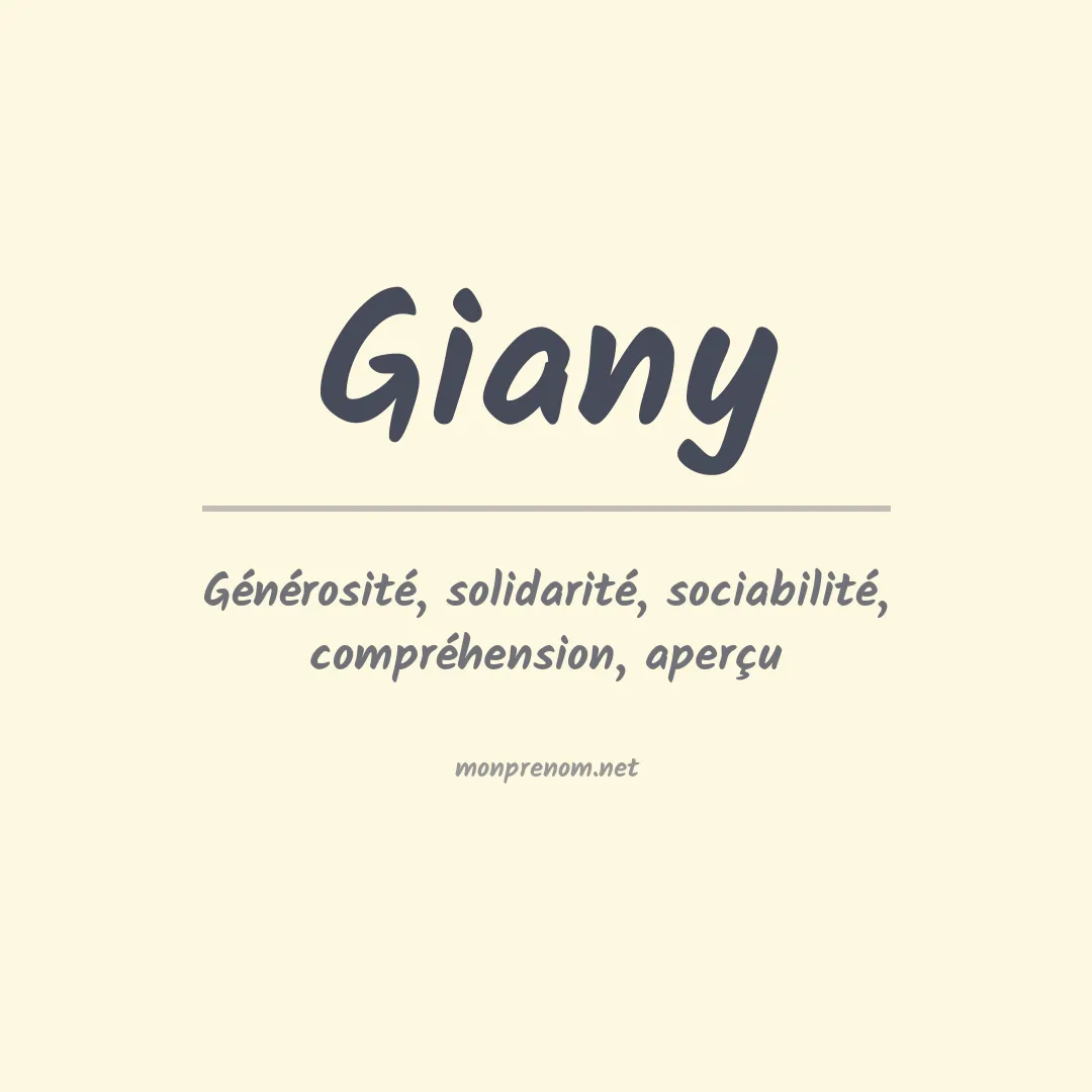 Prénom Giany