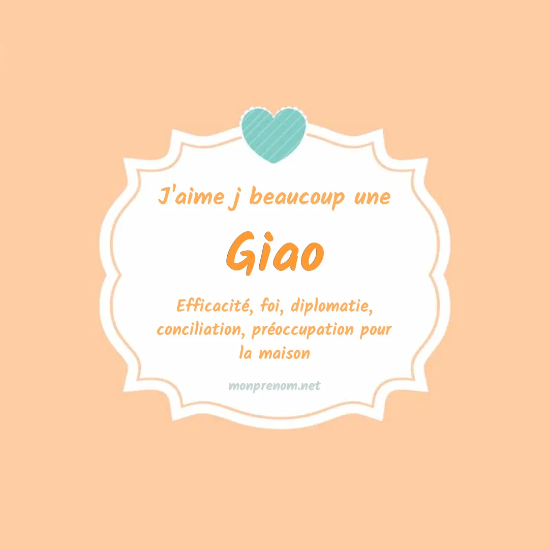 J'aime beaucoup Giao