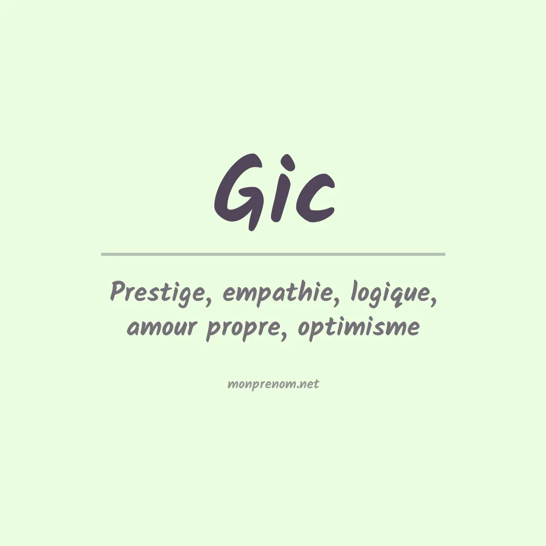 Signification du prénom Gic