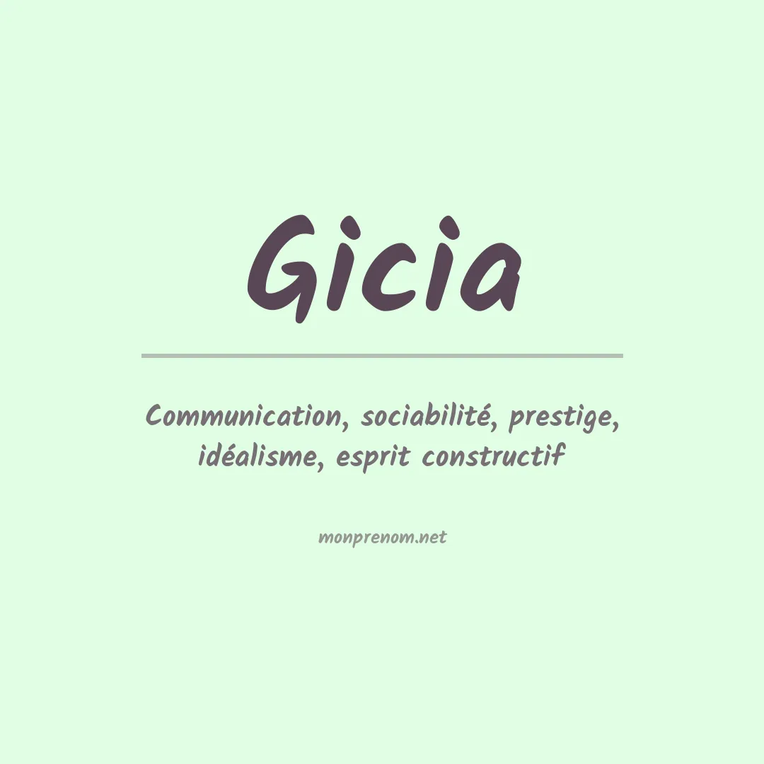 Signification du prénom Gicia