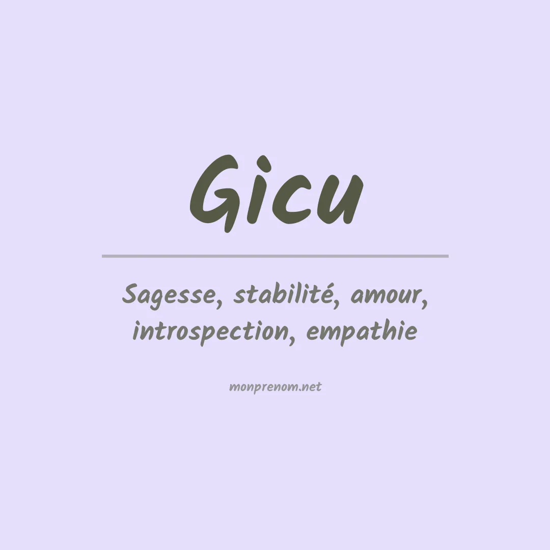 Signification du prénom Gicu