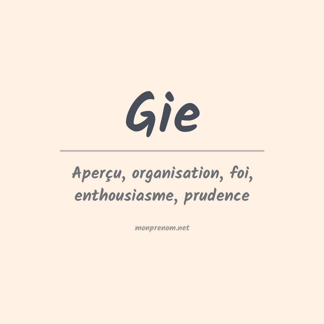 Signification du prénom Gie