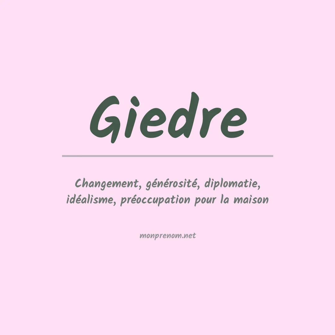 Signification du prénom Giedre
