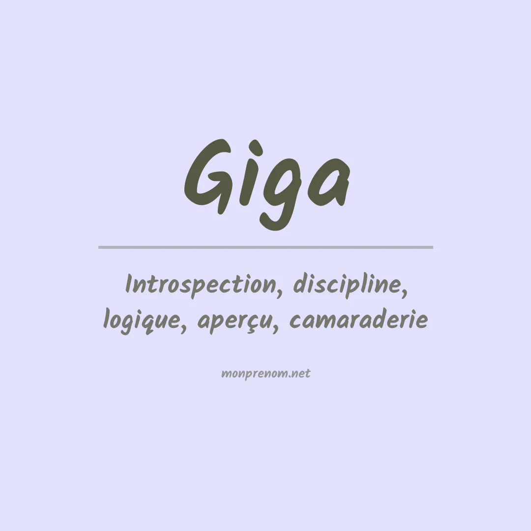 Signification du prénom Giga