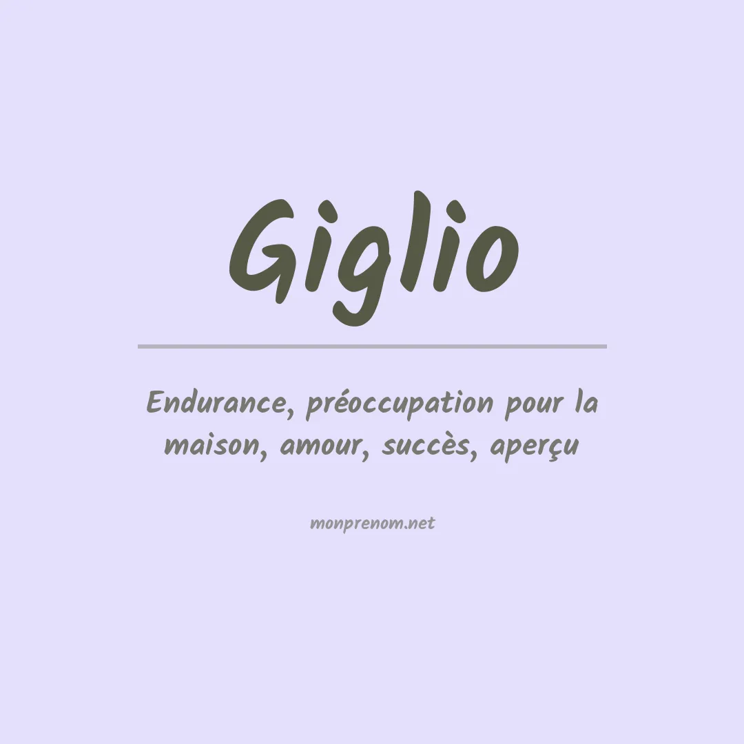 Prénom Giglio
