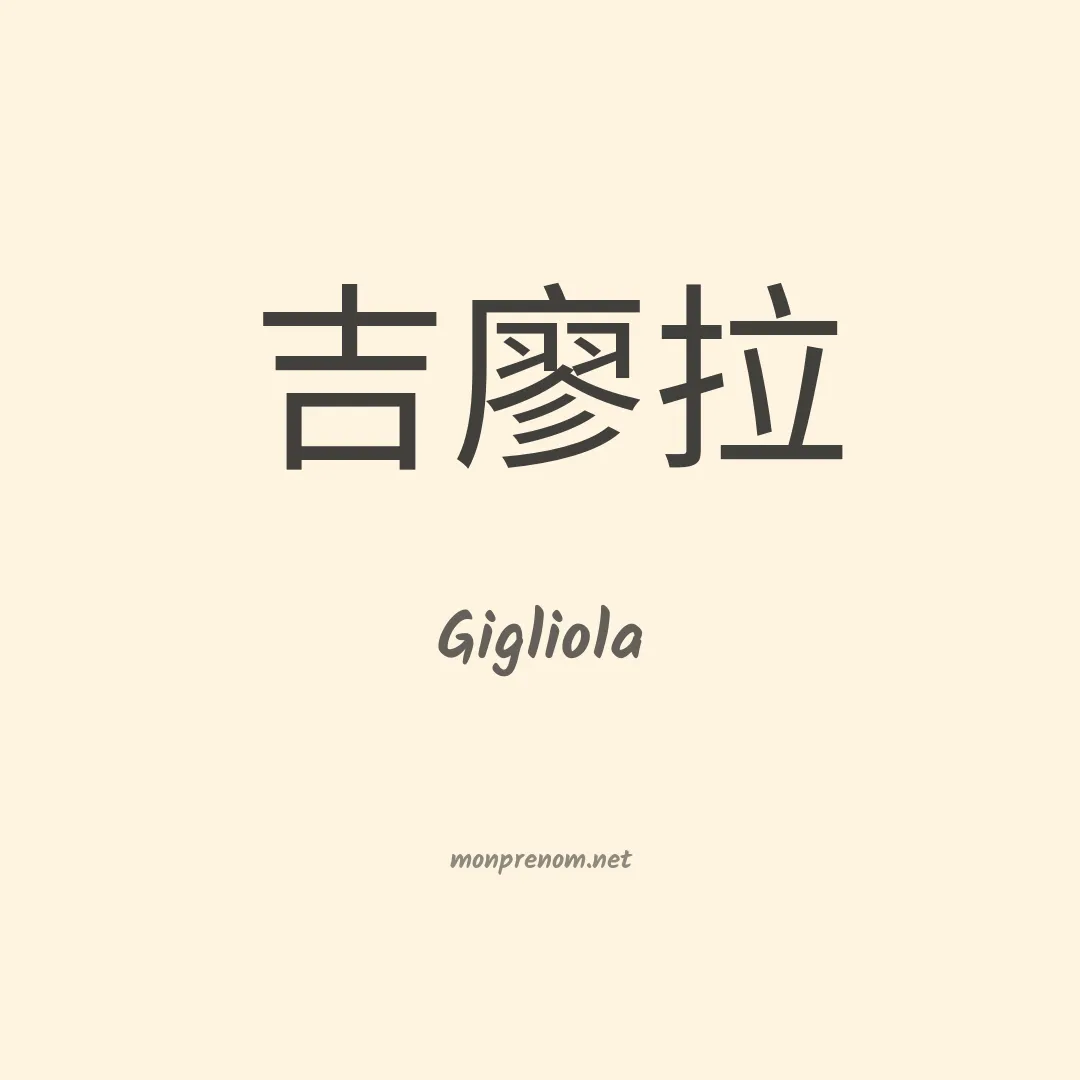 Gigliola en chinois
