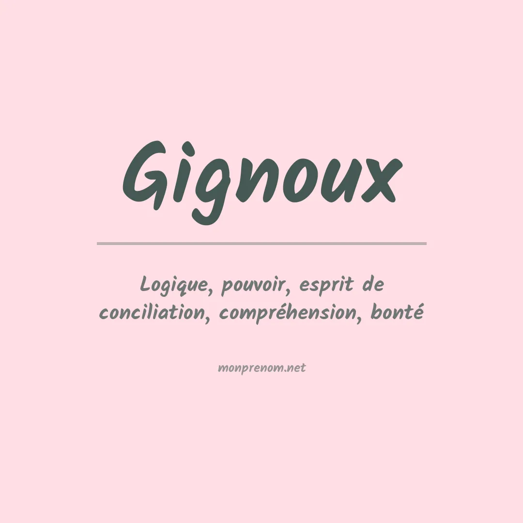 Signification du prénom Gignoux