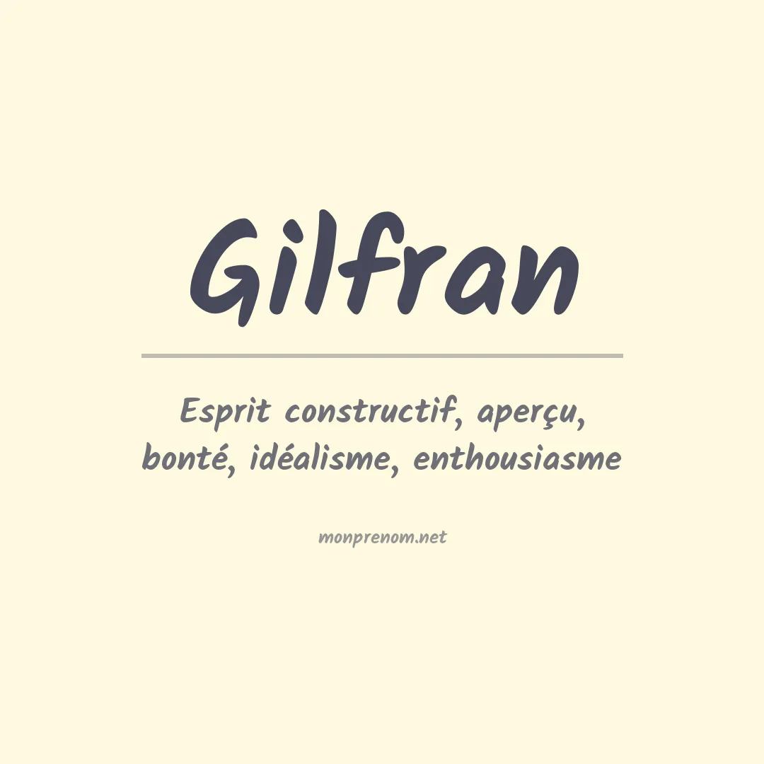 Signification du prénom Gilfran
