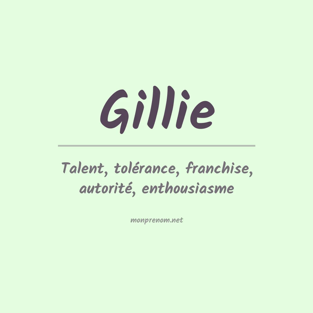 Prénom Gillie