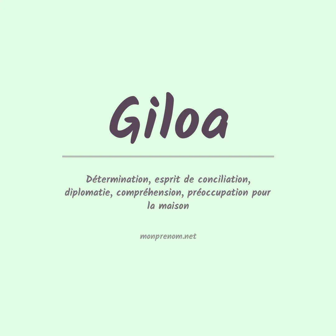 Signification du prénom Giloa