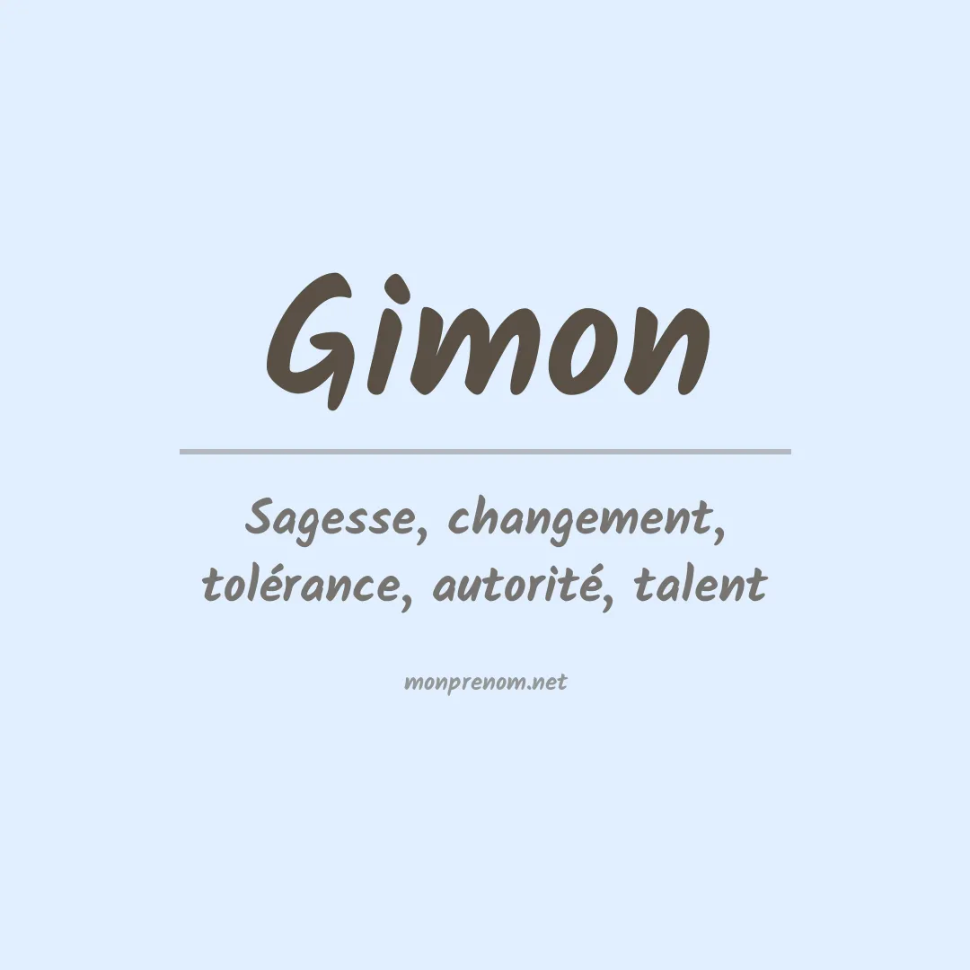Signification du prénom Gimon