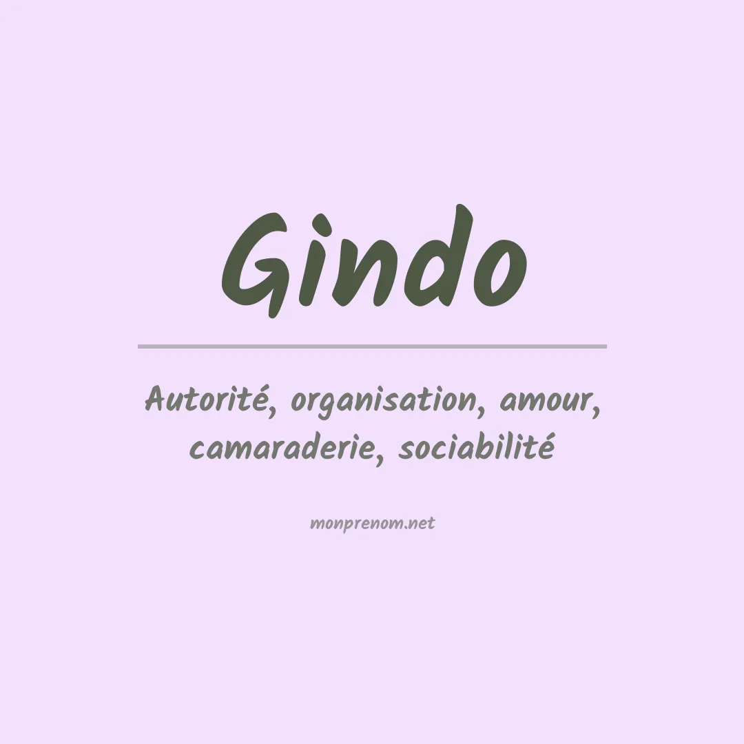 Signification du prénom Gindo
