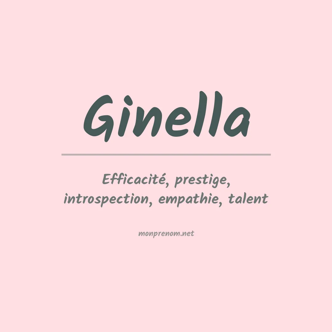 Signification du prénom Ginella